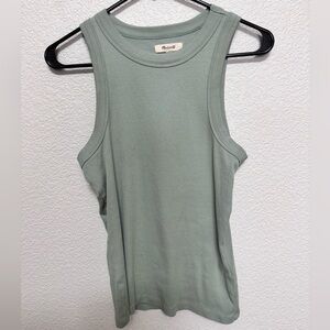 Madewell High Neck Ribbed Tank Sage Green Women’s M